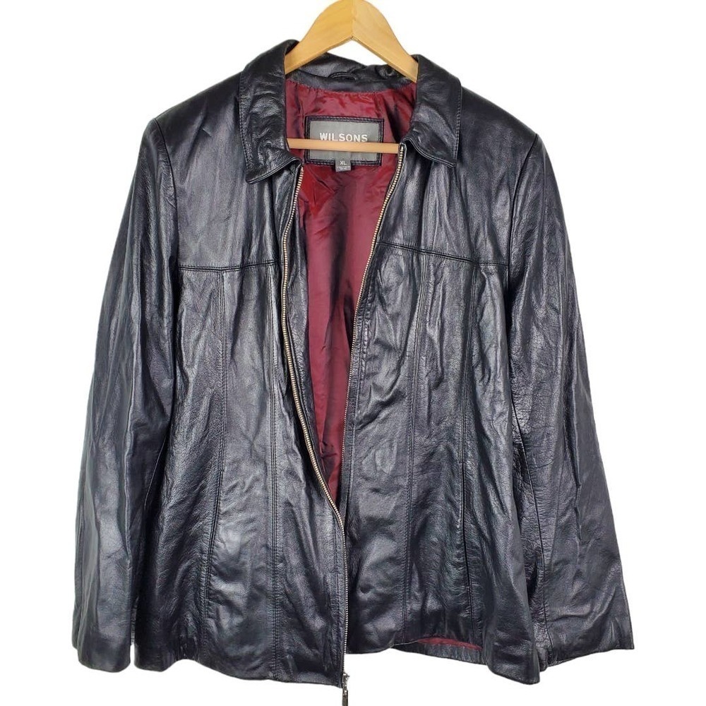 Vintage Wilsons Leather Moto Jacket Black XL Grunge Gorpcore Cyber